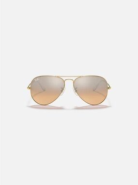 Ray-Ban Aviator Gradient Silver/Pink Lens, Polished Gold Frame